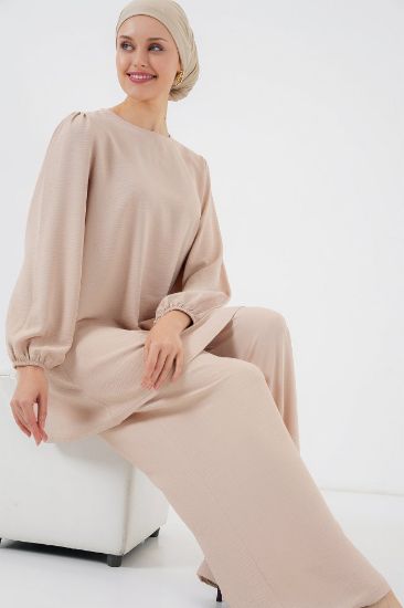 Ayrobin Tunik Pantolon Alt Üst Takım 6712 - Krem resmi